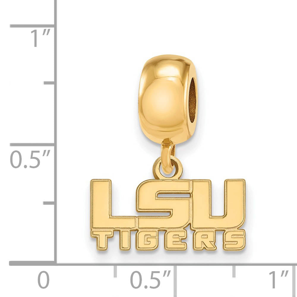 Alternate view of the 14k Gold Plated Silver Louisiana State University XS Dangle Bead Charm by The Black Bow Jewelry Co.