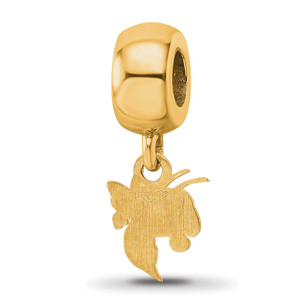 Alternate view of the 14k Gold Plated Silver Georgia institute of Tech XS Dangle Bead Charm by The Black Bow Jewelry Co.