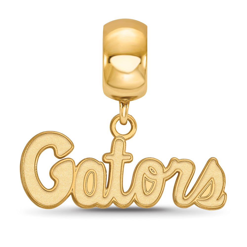 Alternate view of the 14k Gold Plated Silver University of Florida XS Dangle Bead Charm by The Black Bow Jewelry Co.