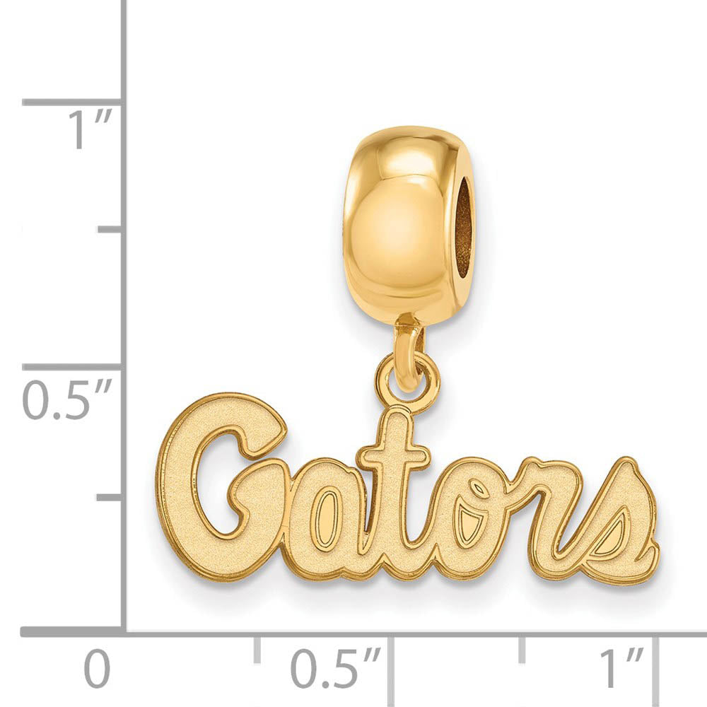 Alternate view of the 14k Gold Plated Silver University of Florida XS Dangle Bead Charm by The Black Bow Jewelry Co.