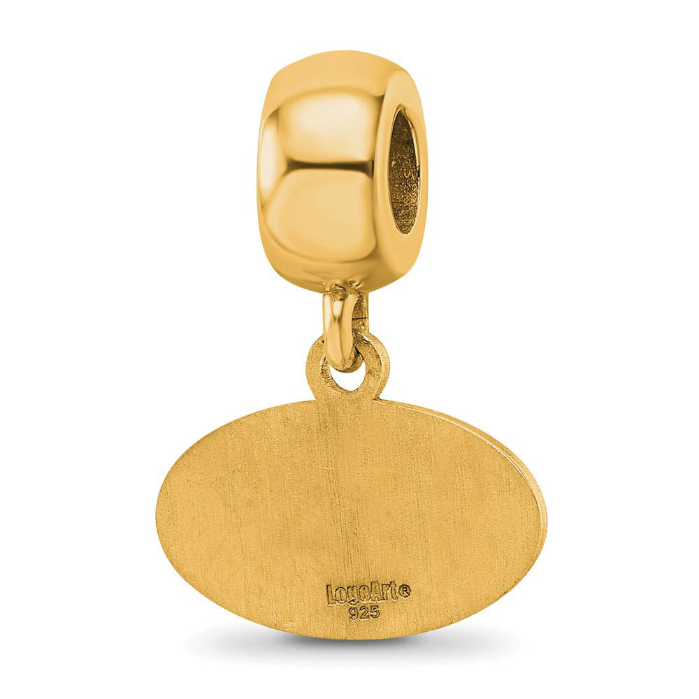 Alternate view of the 14k Gold Plated Silver Auburn University XS Dangle Bead Charm by The Black Bow Jewelry Co.