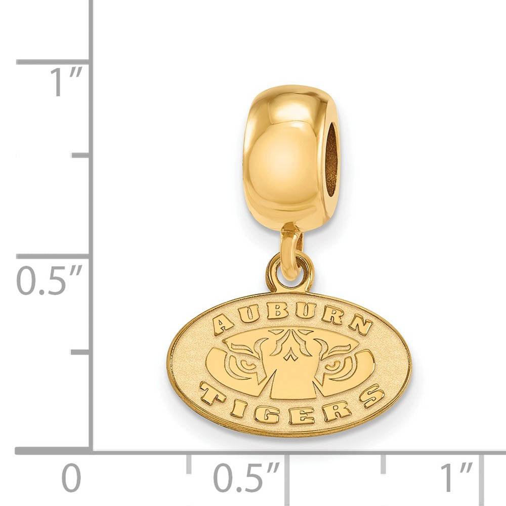 Alternate view of the 14k Gold Plated Silver Auburn University XS Dangle Bead Charm by The Black Bow Jewelry Co.