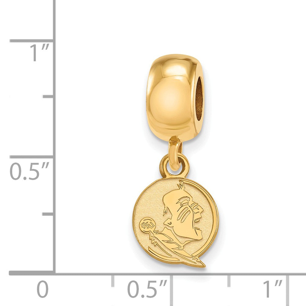 Alternate view of the 14k Gold Plated Silver Florida State University XS Dangle Bead Charm by The Black Bow Jewelry Co.