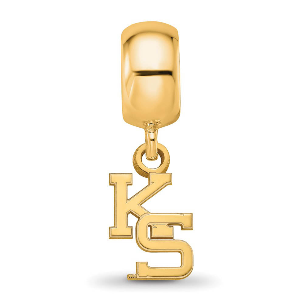 Alternate view of the 14k Gold Plated Silver Kansas State University XS Dangle Bead Charm by The Black Bow Jewelry Co.