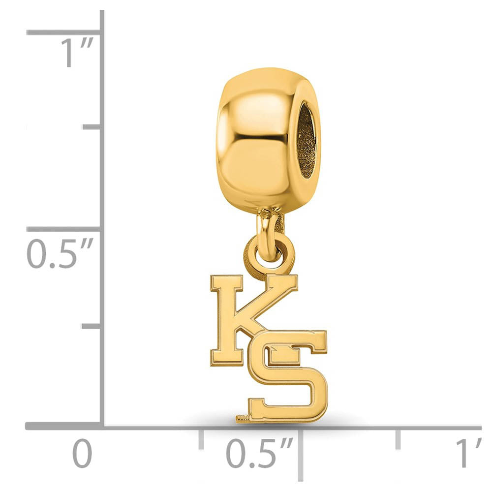 Alternate view of the 14k Gold Plated Silver Kansas State University XS Dangle Bead Charm by The Black Bow Jewelry Co.