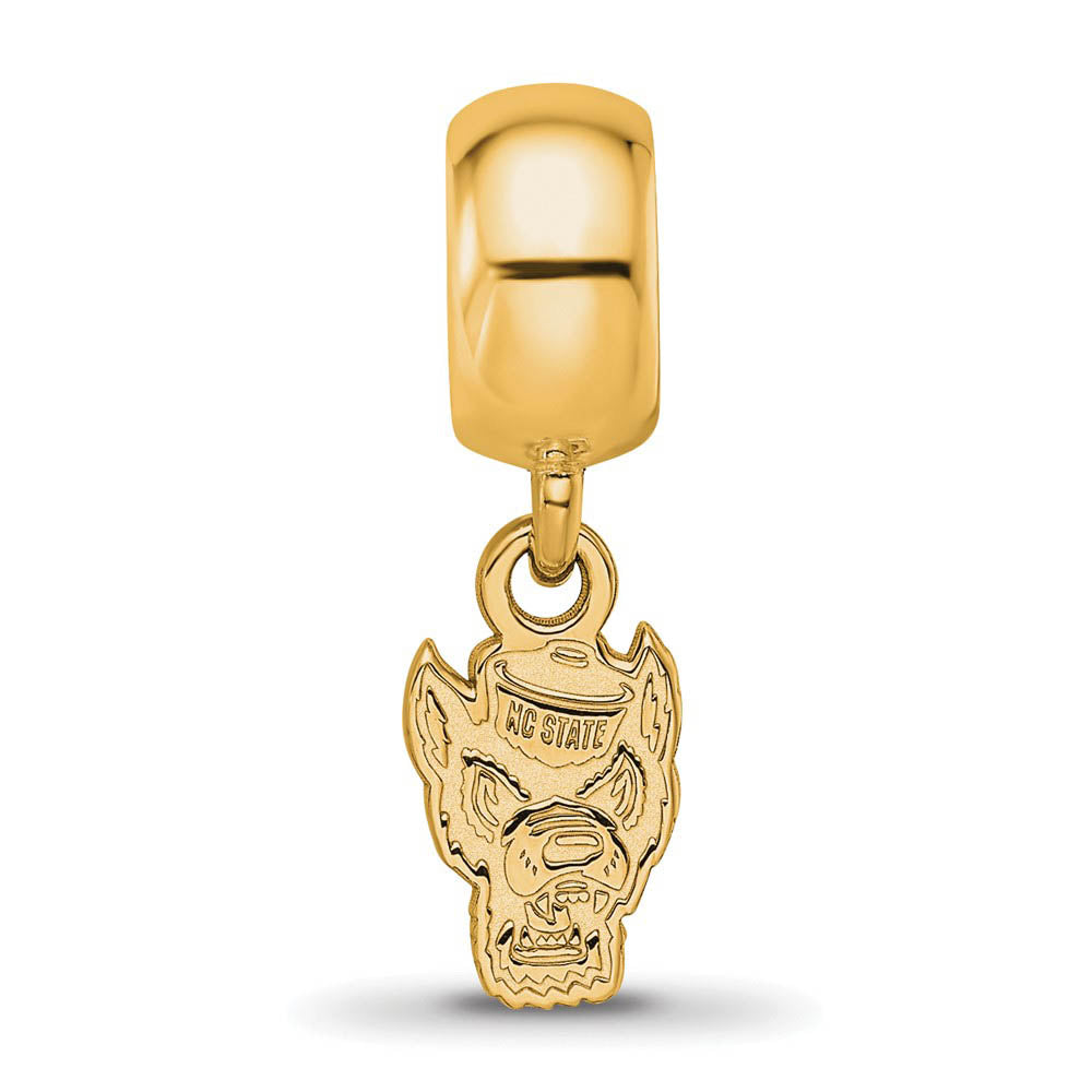 Alternate view of the 14k Gold Plated Silver North Carolina State U XS Dangle Bead Charm by The Black Bow Jewelry Co.