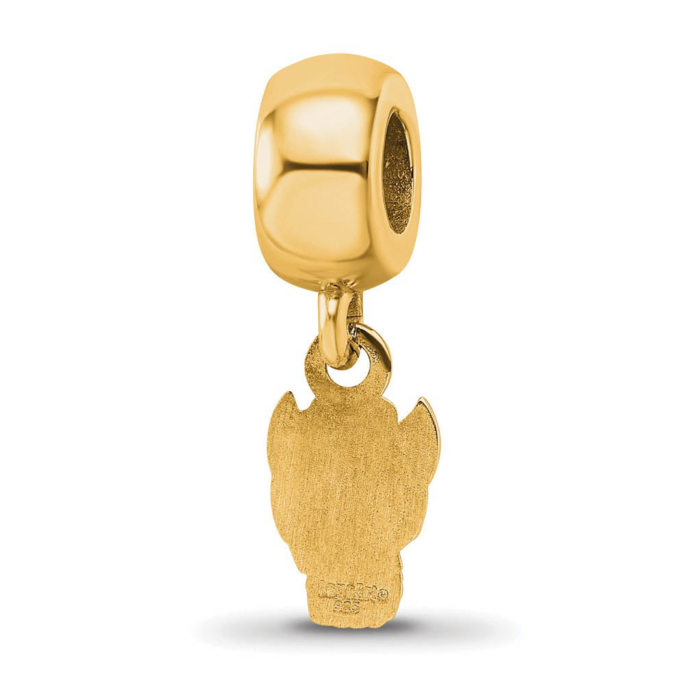 Alternate view of the 14k Gold Plated Silver North Carolina State U XS Dangle Bead Charm by The Black Bow Jewelry Co.