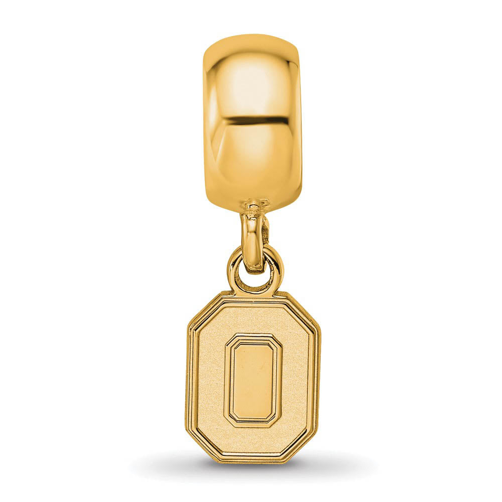 Alternate view of the 14k Gold Plated Silver Ohio State University XS Dangle Bead Charm by The Black Bow Jewelry Co.