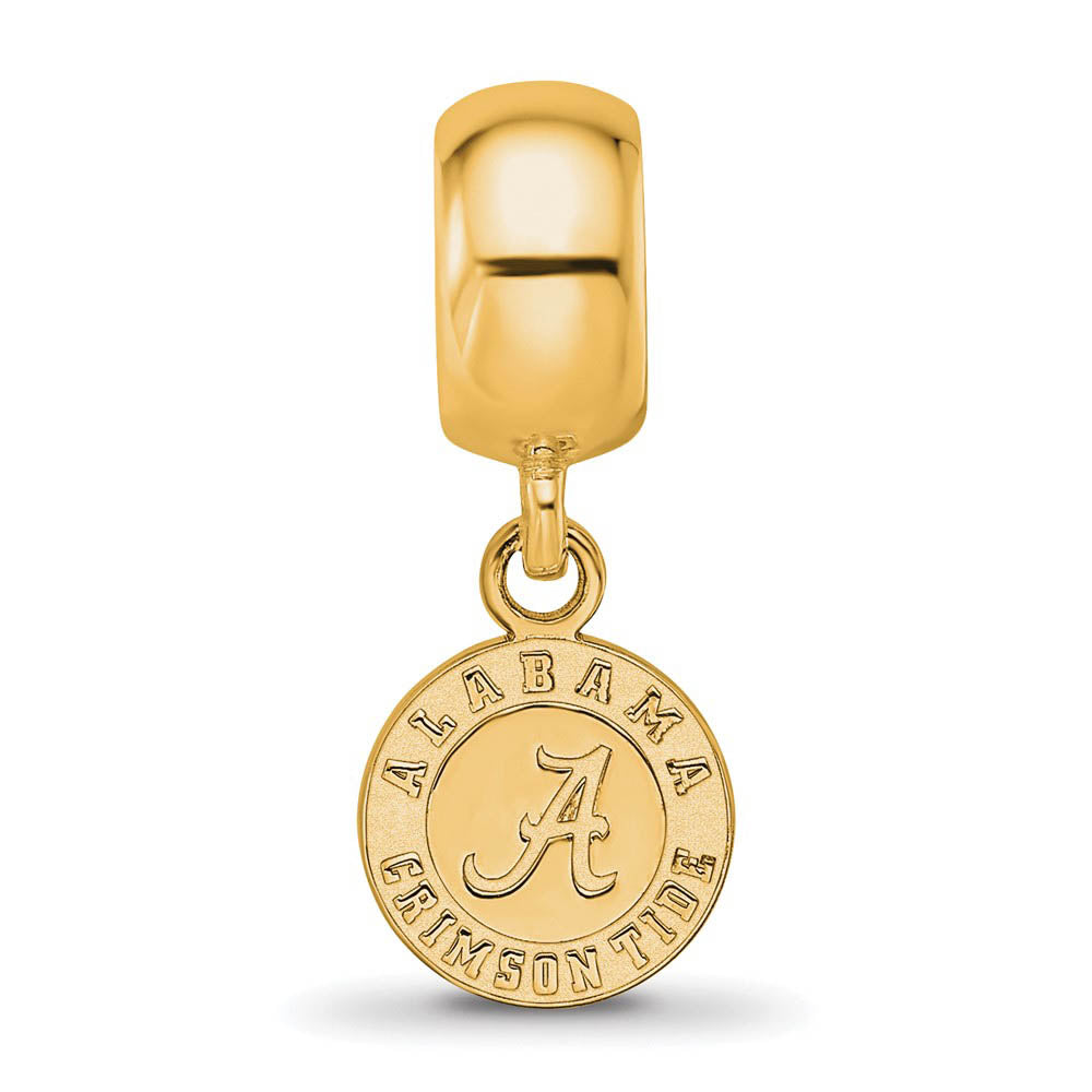 Alternate view of the 14k Gold Plated Silver University of Alabama XS Dangle Bead Charm by The Black Bow Jewelry Co.