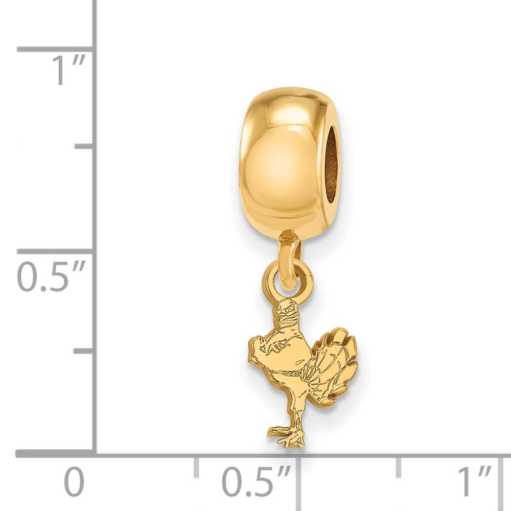 Alternate view of the 14k Gold Plated Silver Virginia Tech XS Dangle Bead Charm by The Black Bow Jewelry Co.