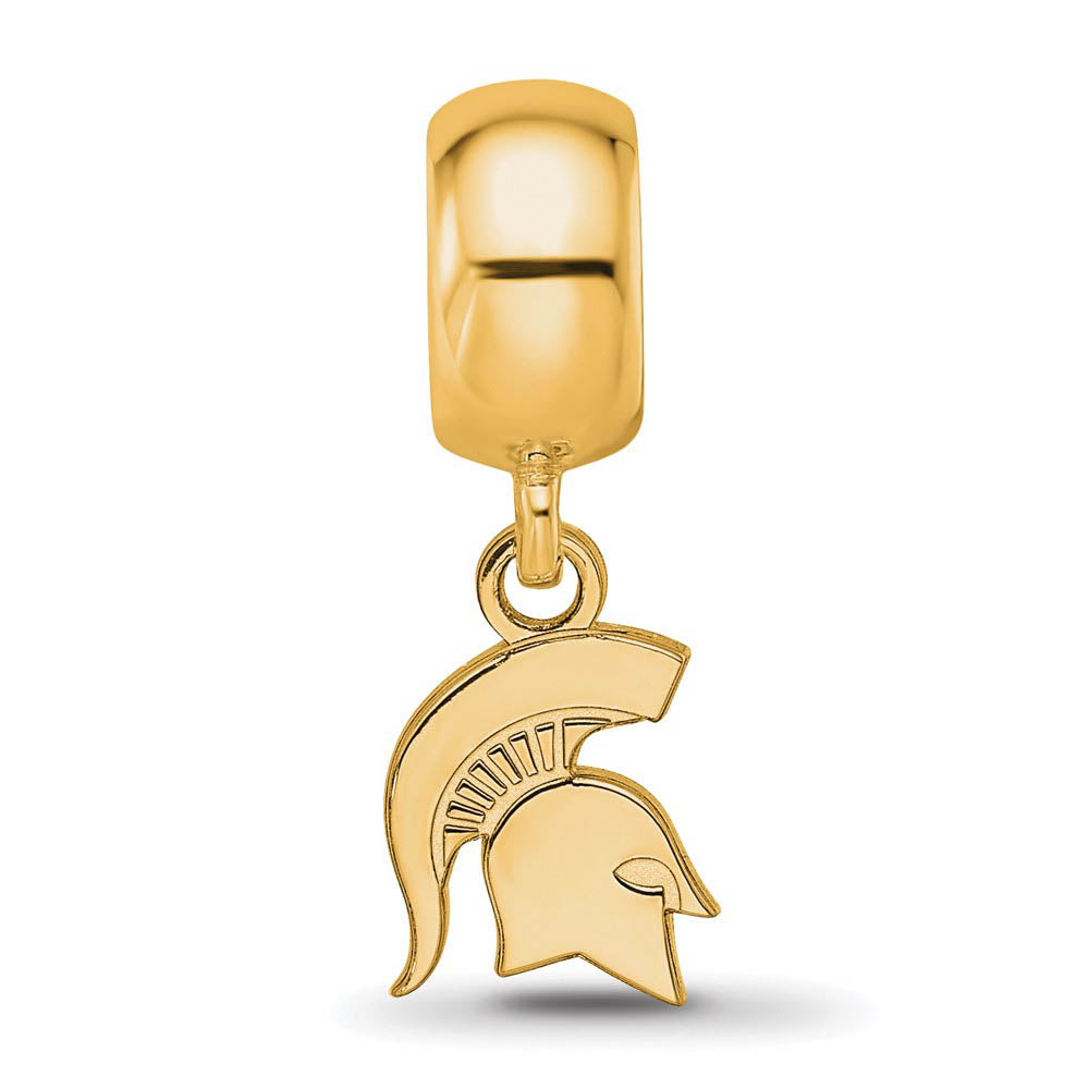 Alternate view of the 14k Gold Plated Silver Michigan State University XS Dangle Bead Charm by The Black Bow Jewelry Co.