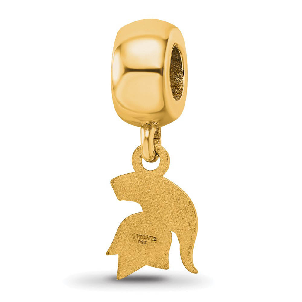 Alternate view of the 14k Gold Plated Silver Michigan State University XS Dangle Bead Charm by The Black Bow Jewelry Co.