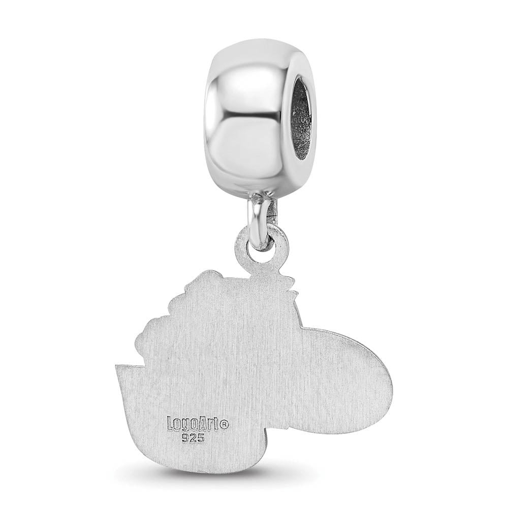 Alternate view of the Sterling Silver Gonzaga University Small Dangle Bead Charm by The Black Bow Jewelry Co.