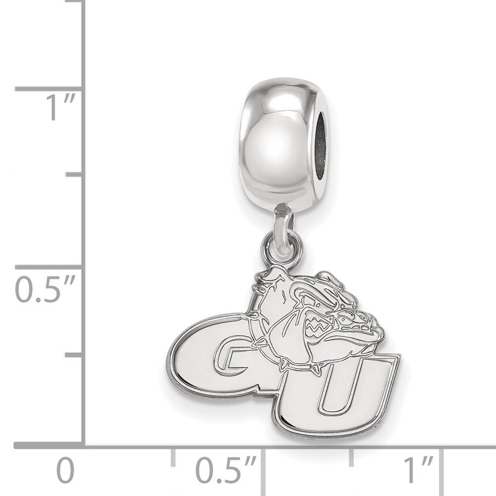 Alternate view of the Sterling Silver Gonzaga University Small Dangle Bead Charm by The Black Bow Jewelry Co.