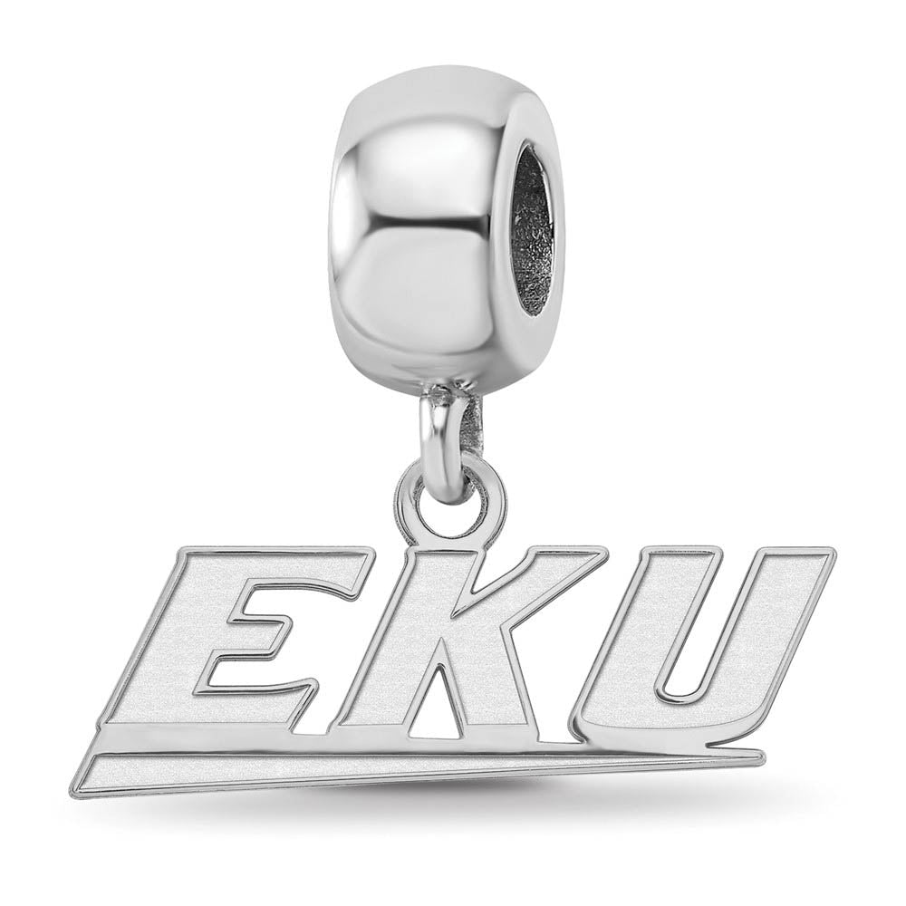 Sterling Silver Eastern Kentucky University XS Dangle Bead Charm, Item B14068 by The Black Bow Jewelry Co.