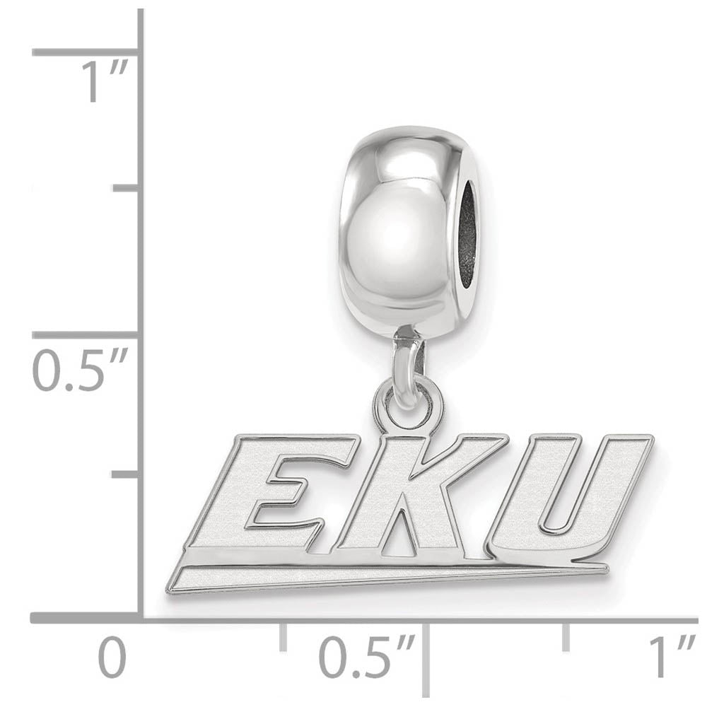 Alternate view of the Sterling Silver Eastern Kentucky University XS Dangle Bead Charm by The Black Bow Jewelry Co.