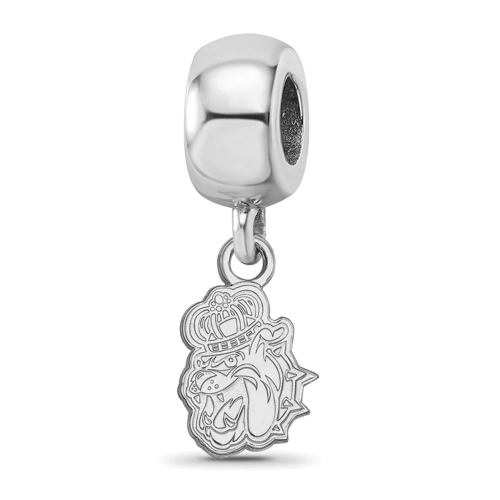 Sterling Silver James Madison University XS Dangle Bead Charm, Item B14070 by The Black Bow Jewelry Co.
