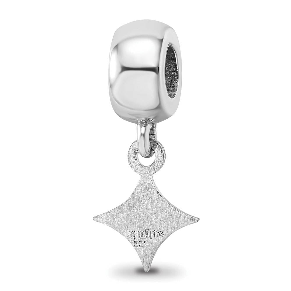 Alternate view of the Sterling Silver Furman University XS Dangle Bead Charm by The Black Bow Jewelry Co.