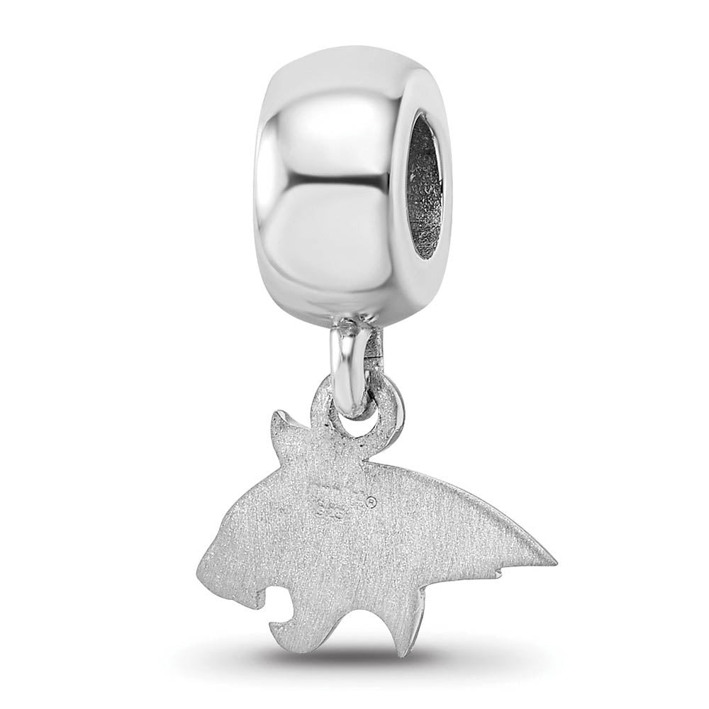 Alternate view of the Sterling Silver Montana State Univ. XS Bobcat Dangle Bead Charm by The Black Bow Jewelry Co.
