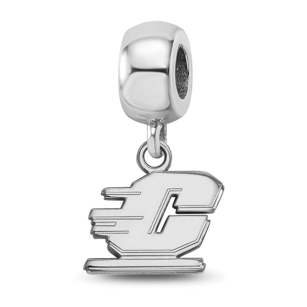 Sterling Silver Central Michigan University XS Dangle Bead Charm, Item B14091 by The Black Bow Jewelry Co.
