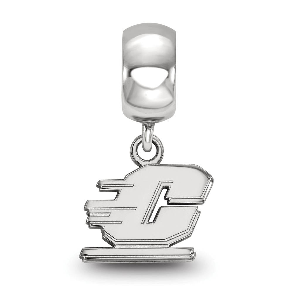 Alternate view of the Sterling Silver Central Michigan University XS Dangle Bead Charm by The Black Bow Jewelry Co.