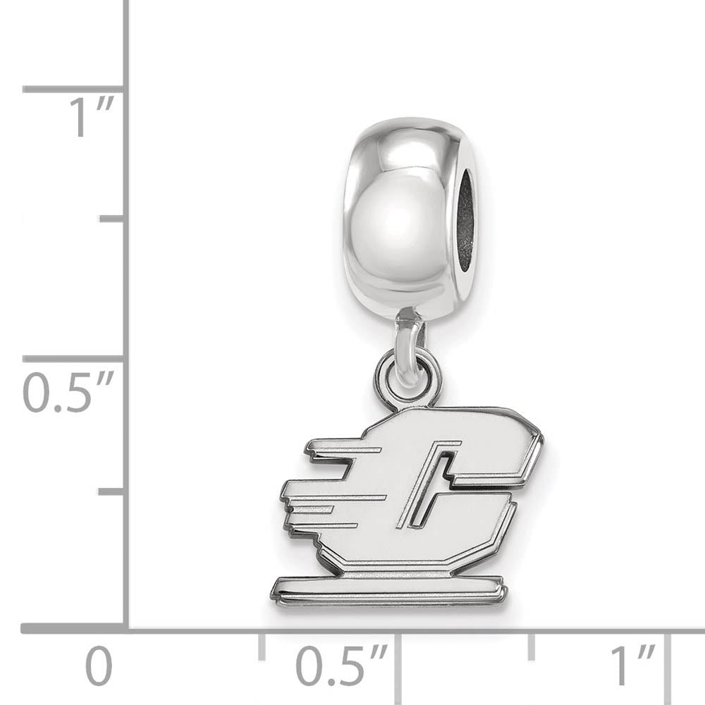 Alternate view of the Sterling Silver Central Michigan University XS Dangle Bead Charm by The Black Bow Jewelry Co.
