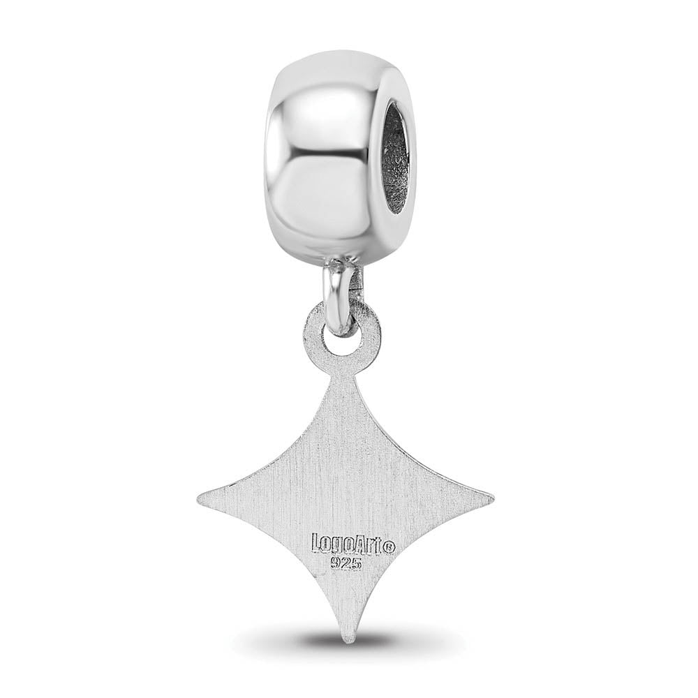 Alternate view of the Sterling Silver Furman University Small Dangle Bead Charm by The Black Bow Jewelry Co.