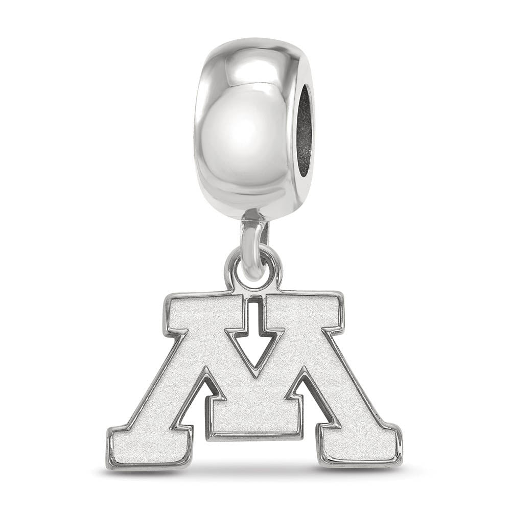 Sterling Silver University of Minnesota XS Dangle Bead Charm, Item B14096 by The Black Bow Jewelry Co.