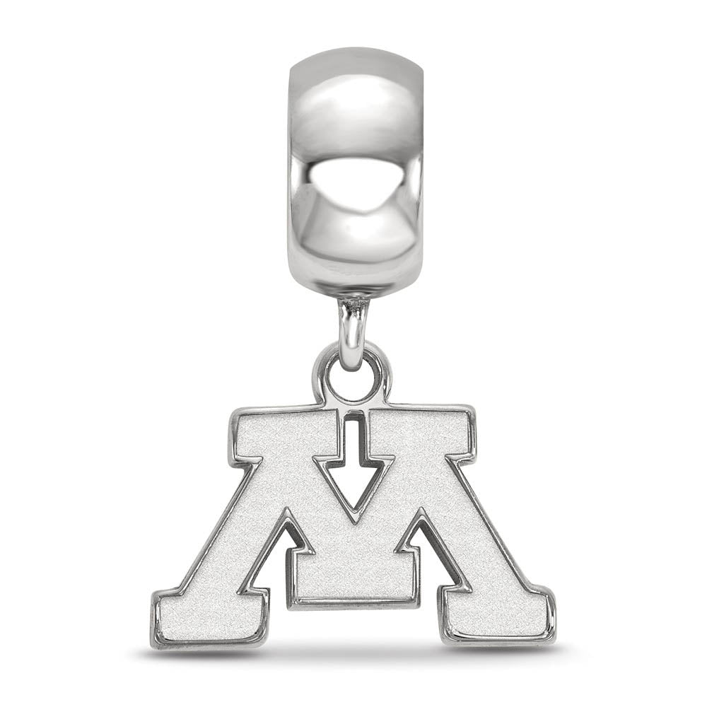 Alternate view of the Sterling Silver University of Minnesota XS Dangle Bead Charm by The Black Bow Jewelry Co.