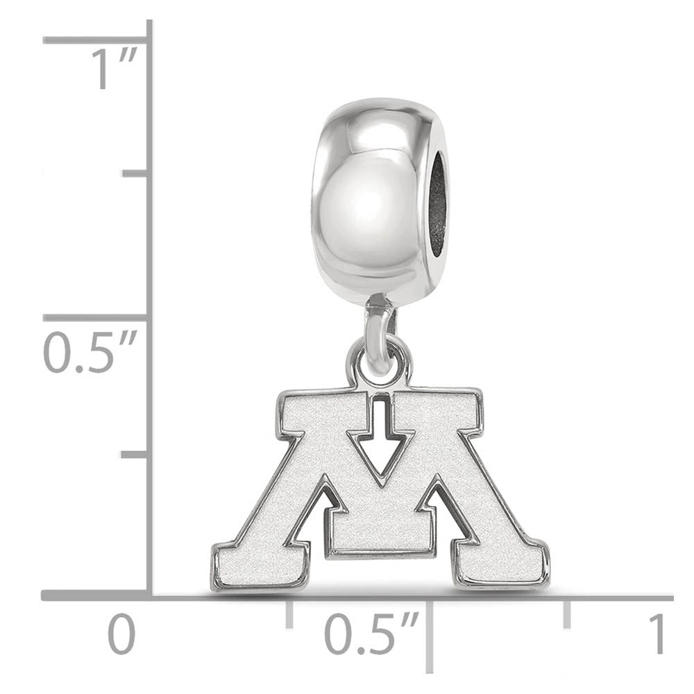 Alternate view of the Sterling Silver University of Minnesota XS Dangle Bead Charm by The Black Bow Jewelry Co.