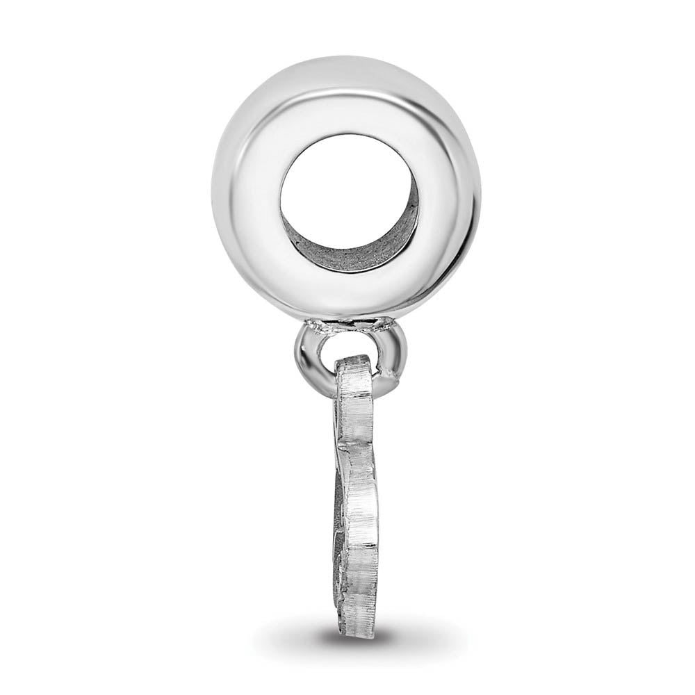 Alternate view of the Sterling Silver Texas State University XS Dangle Bead Charm by The Black Bow Jewelry Co.