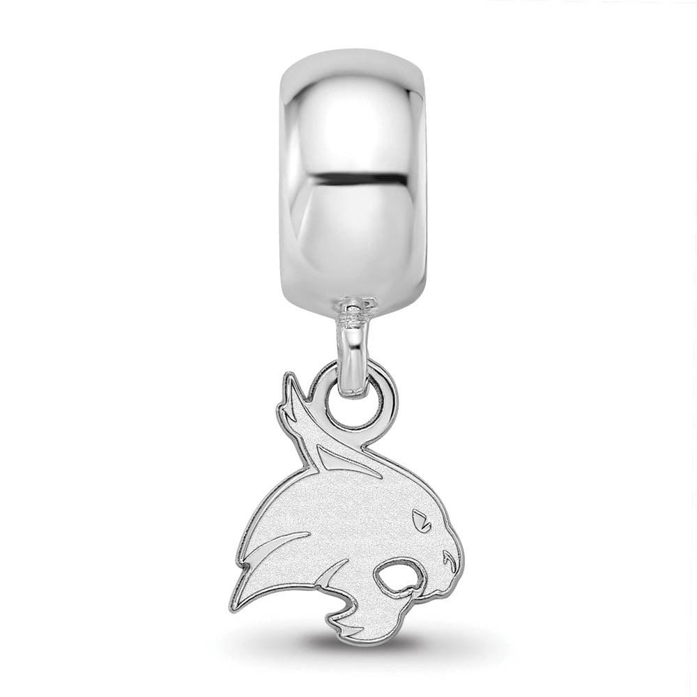 Alternate view of the Sterling Silver Texas State University XS Dangle Bead Charm by The Black Bow Jewelry Co.
