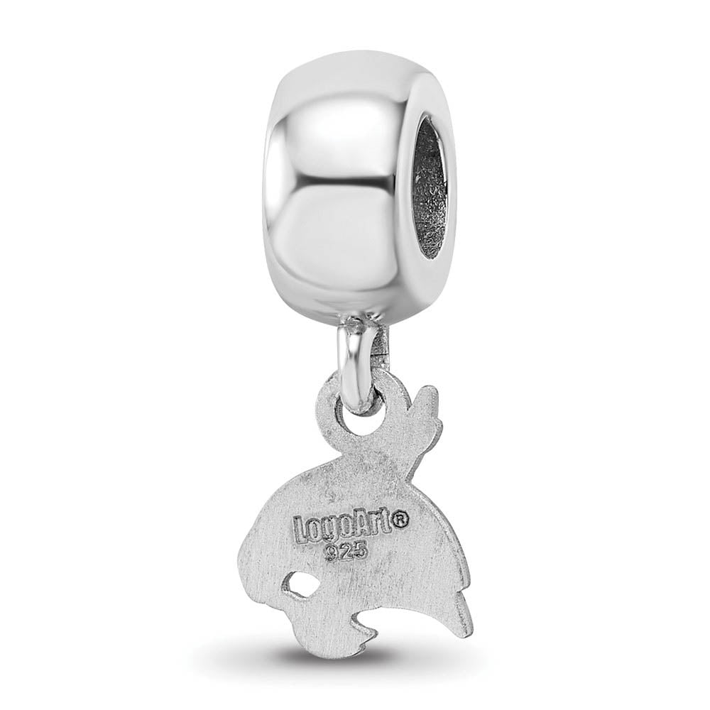 Alternate view of the Sterling Silver Texas State University XS Dangle Bead Charm by The Black Bow Jewelry Co.