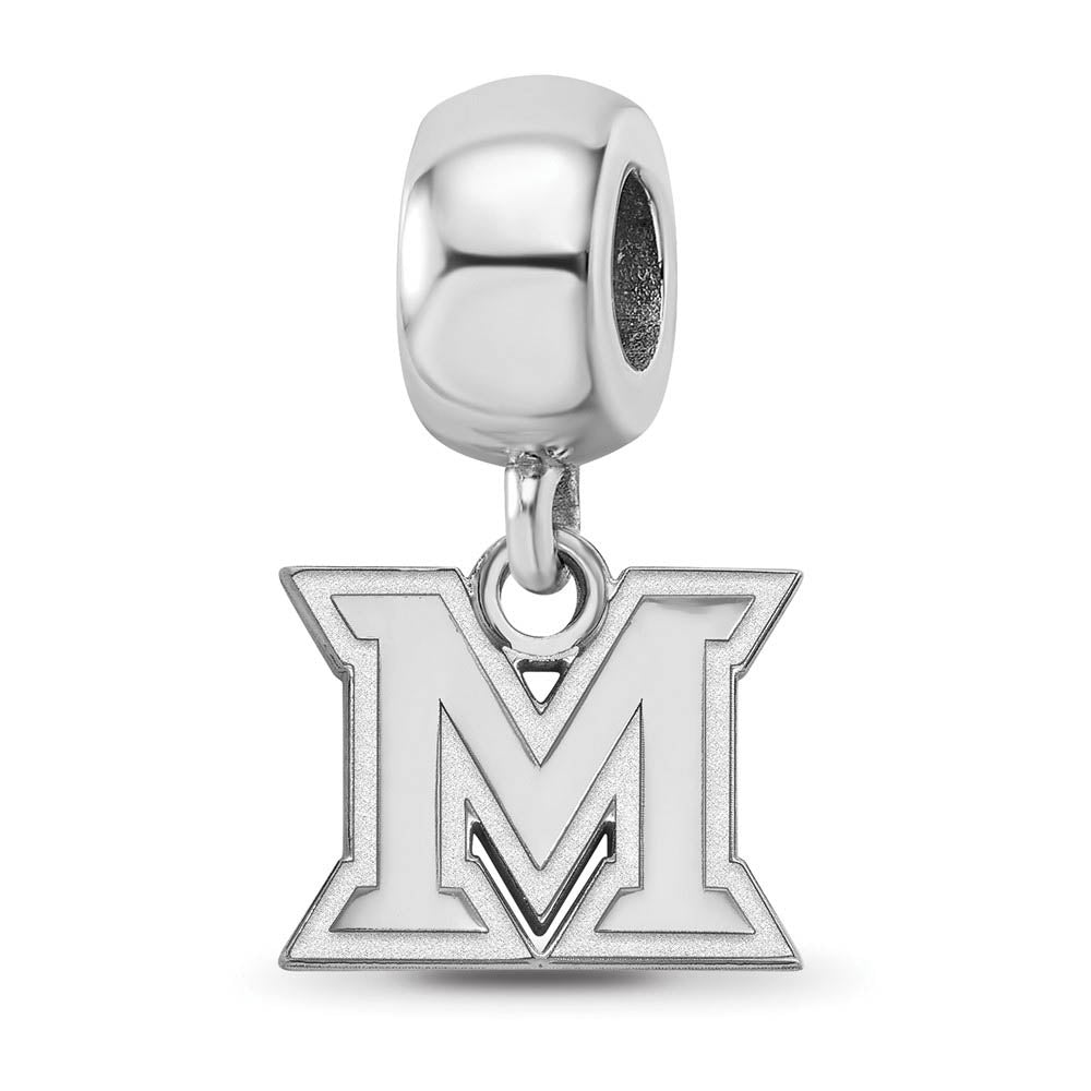 Sterling Silver Miami University XS Dangle Bead Charm, Item B14105 by The Black Bow Jewelry Co.