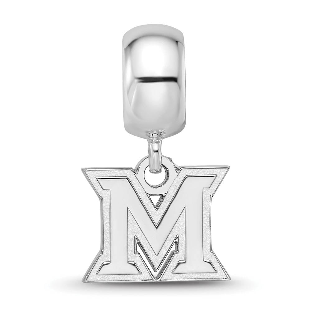 Alternate view of the Sterling Silver Miami University XS Dangle Bead Charm by The Black Bow Jewelry Co.