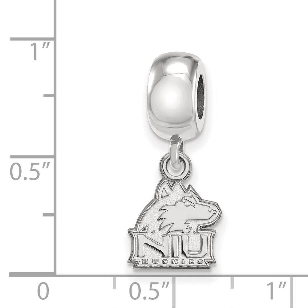 Alternate view of the Sterling Silver Northern Illinois University XS Dangle Bead Charm by The Black Bow Jewelry Co.