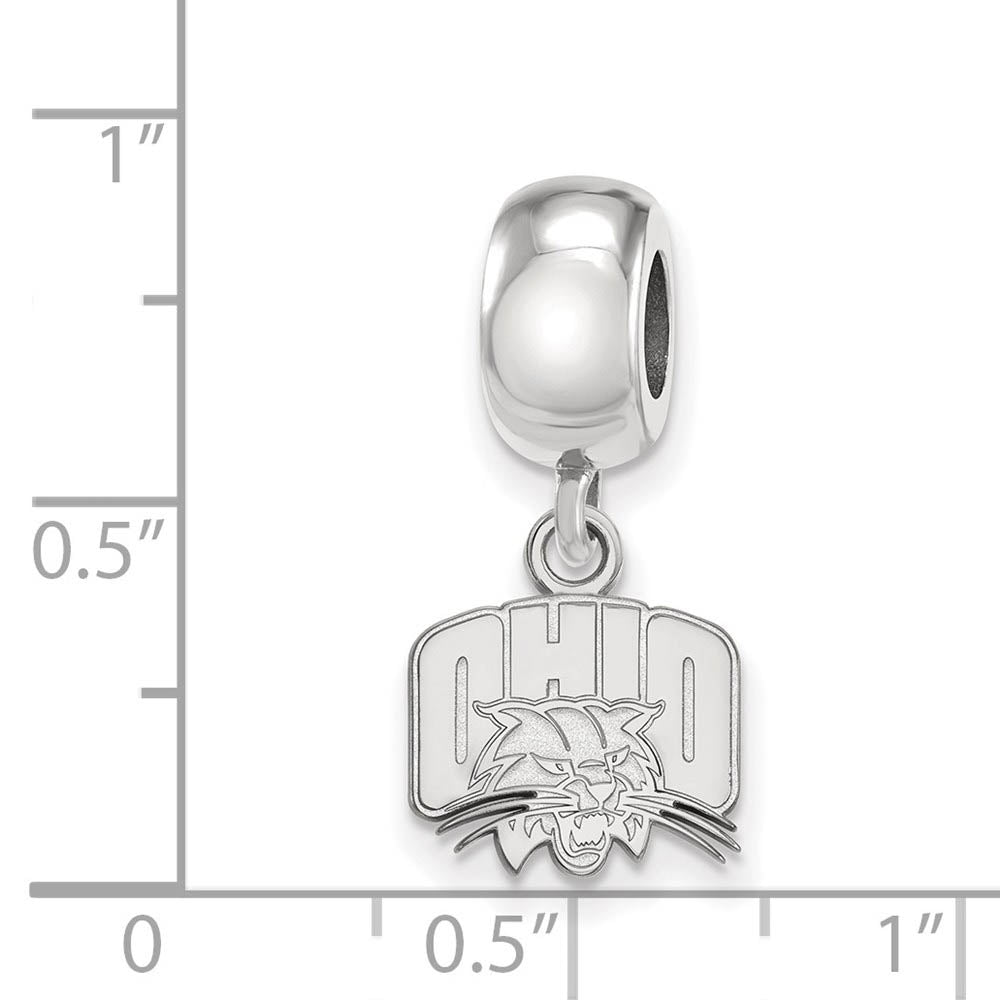 Alternate view of the Sterling Silver Ohio University XS 'Ohio' Dangle Bead Charm by The Black Bow Jewelry Co.
