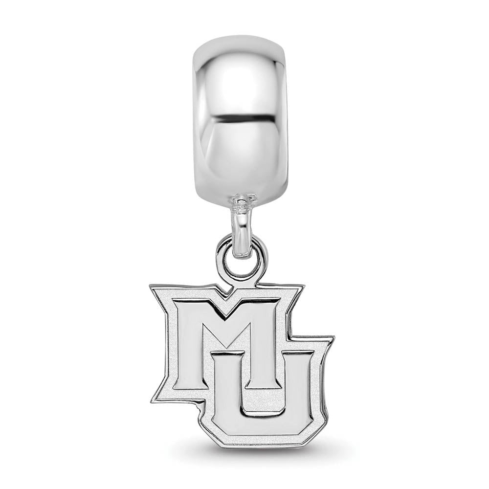Alternate view of the Sterling Silver Marquette University XS Dangle Bead Charm by The Black Bow Jewelry Co.