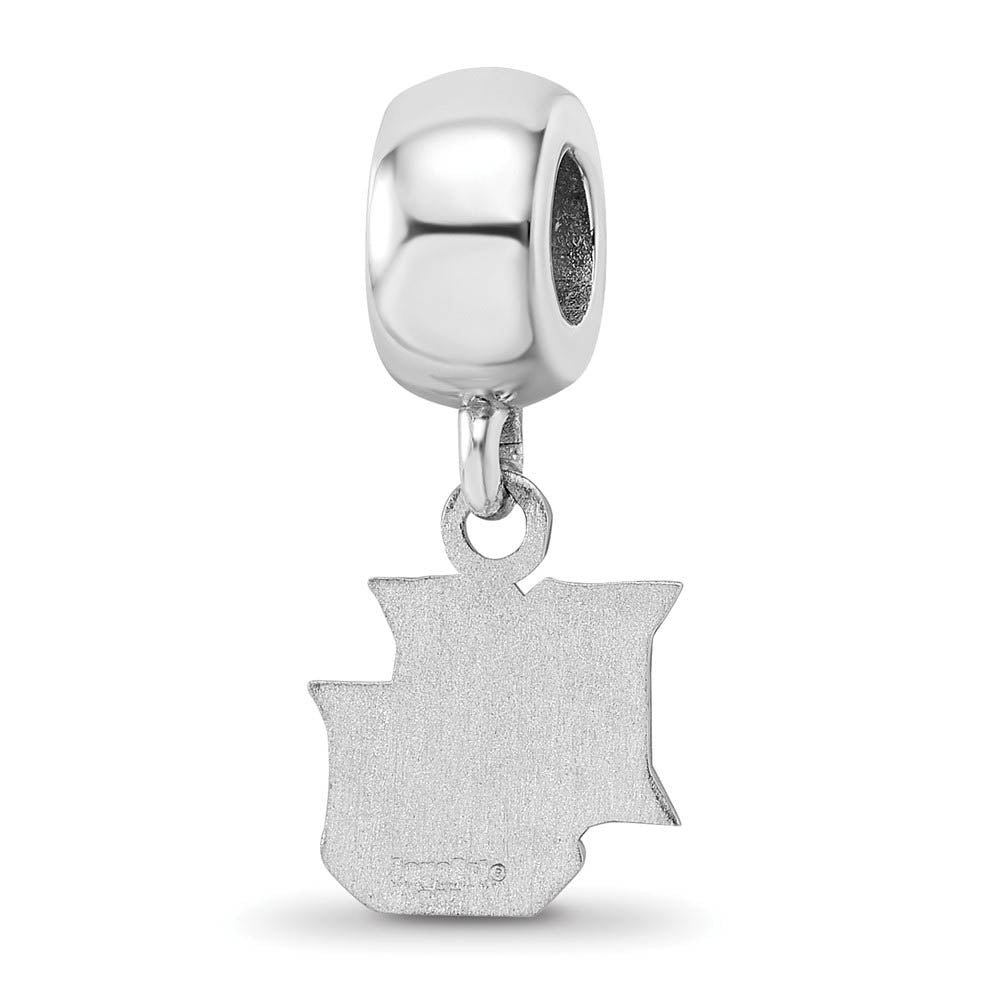 Alternate view of the Sterling Silver Marquette University XS Dangle Bead Charm by The Black Bow Jewelry Co.