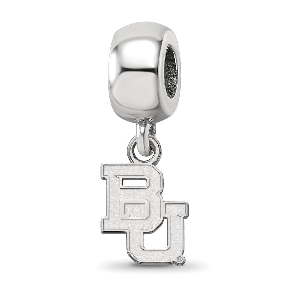 Sterling Silver Baylor University XS 'BU' Dangle Bead Charm, Item B14114 by The Black Bow Jewelry Co.