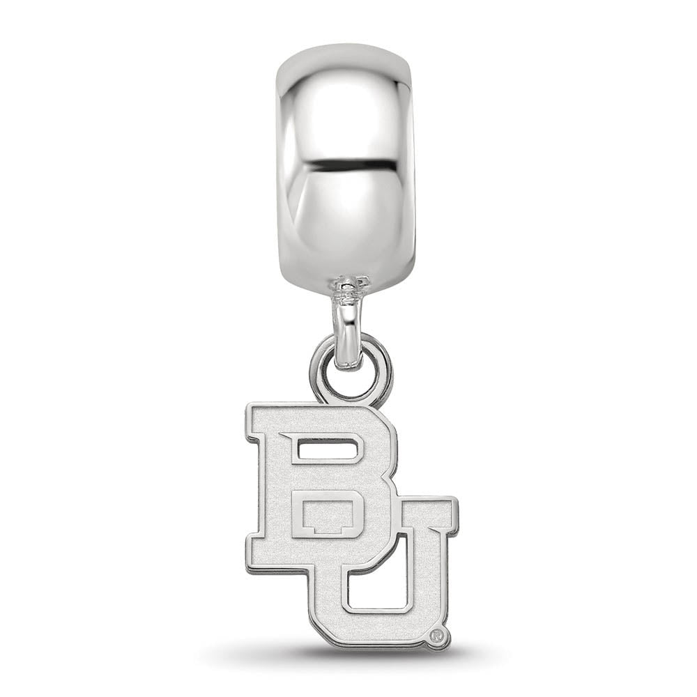 Alternate view of the Sterling Silver Baylor University XS 'BU' Dangle Bead Charm by The Black Bow Jewelry Co.