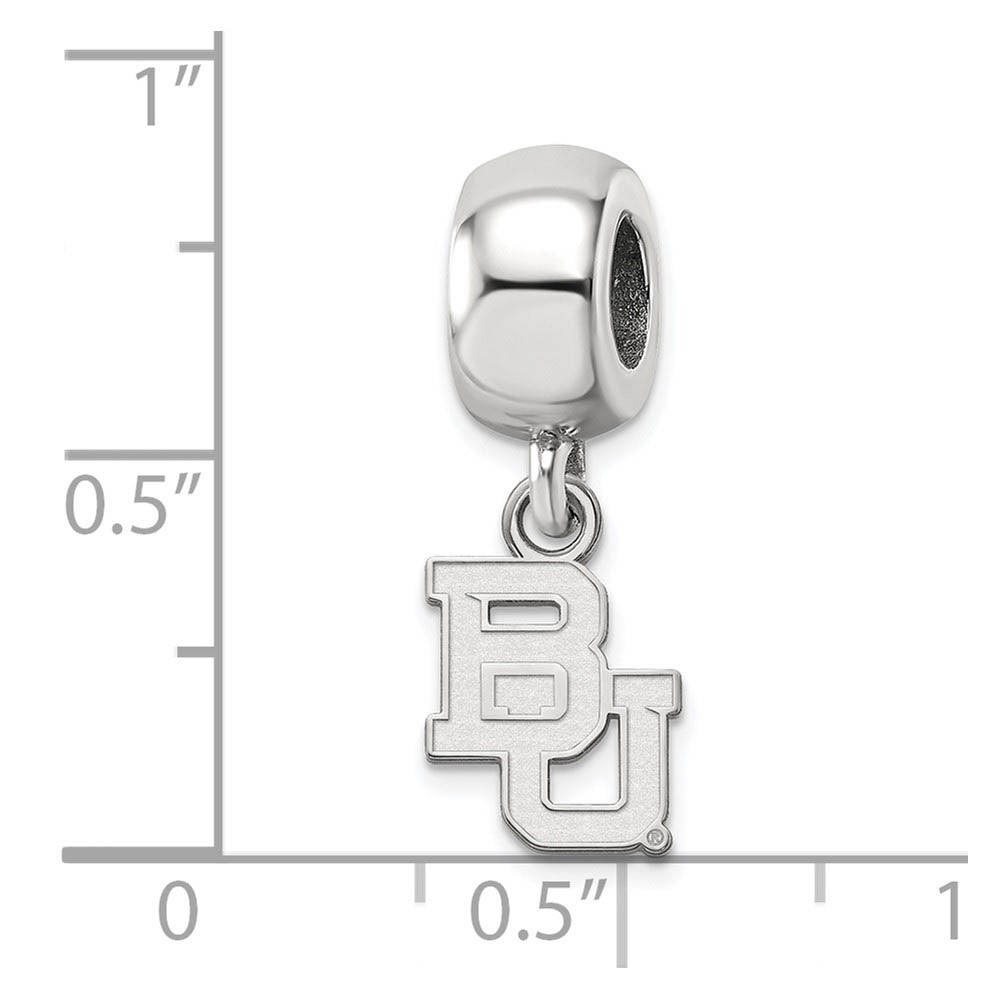 Alternate view of the Sterling Silver Baylor University XS 'BU' Dangle Bead Charm by The Black Bow Jewelry Co.