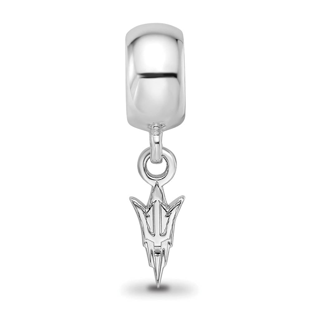 Alternate view of the Sterling Silver Arizona State Univ. XS Logo Dangle Bead Charm by The Black Bow Jewelry Co.