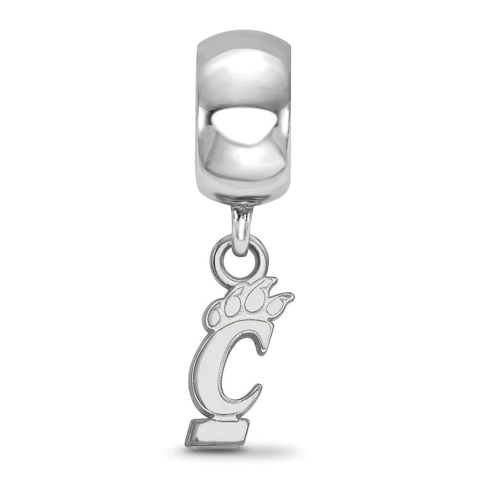 Alternate view of the Sterling Silver University of Cincinnati XS Dangle Bead Charm by The Black Bow Jewelry Co.