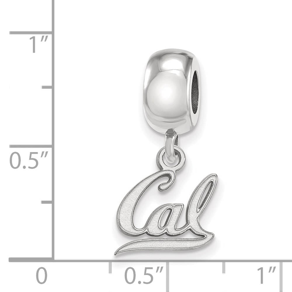 Alternate view of the Sterling Silver University of California Berkeley XS Dangle Bead Charm by The Black Bow Jewelry Co.