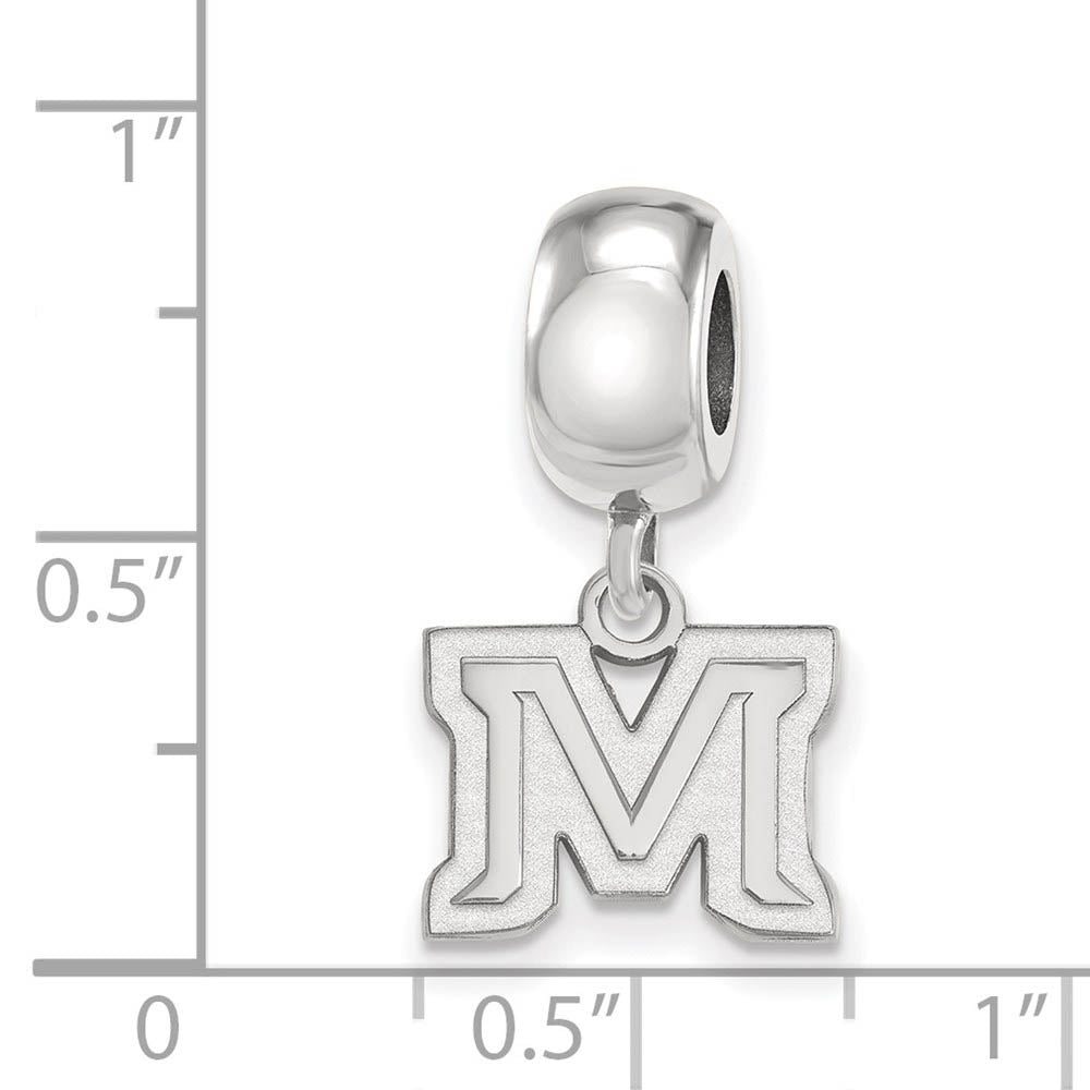 Alternate view of the Sterling Silver Montana State University XS Dangle Bead Charm by The Black Bow Jewelry Co.