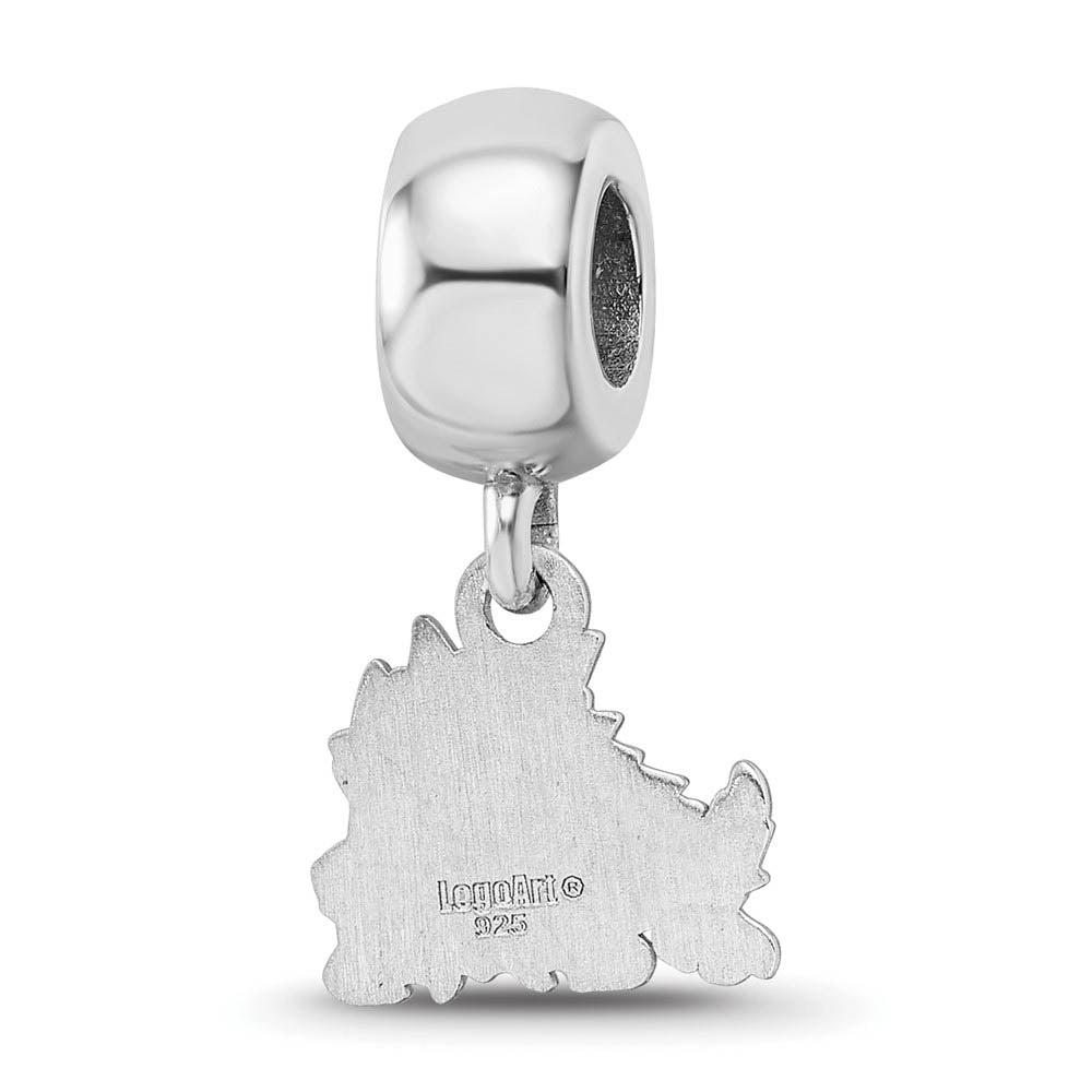 Alternate view of the Sterling Silver Texas Christian University XS Dangle Bead Charm by The Black Bow Jewelry Co.