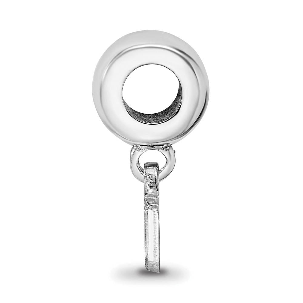 Alternate view of the Sterling Silver Louisiana State Univ. XS 'LSU' Dangle Bead Charm by The Black Bow Jewelry Co.