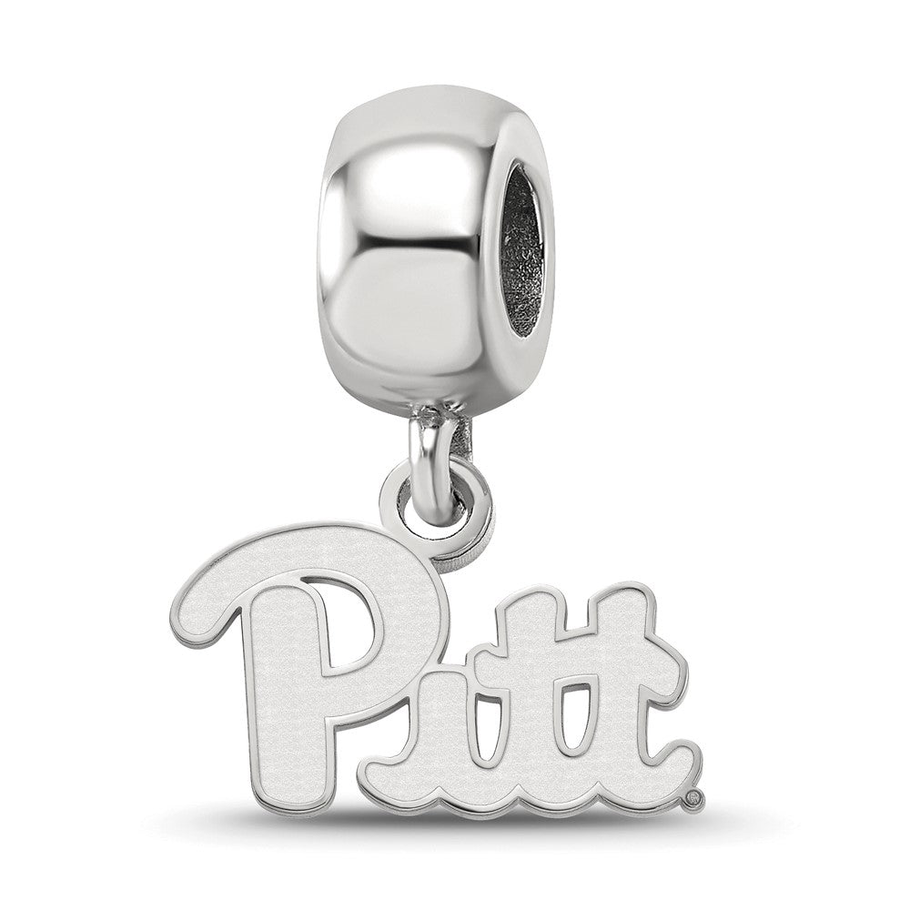 Sterling Silver Univ. of Pittsburgh XS &#39;Pitt&#39; Dangle Bead Charm, Item B14136 by The Black Bow Jewelry Co.