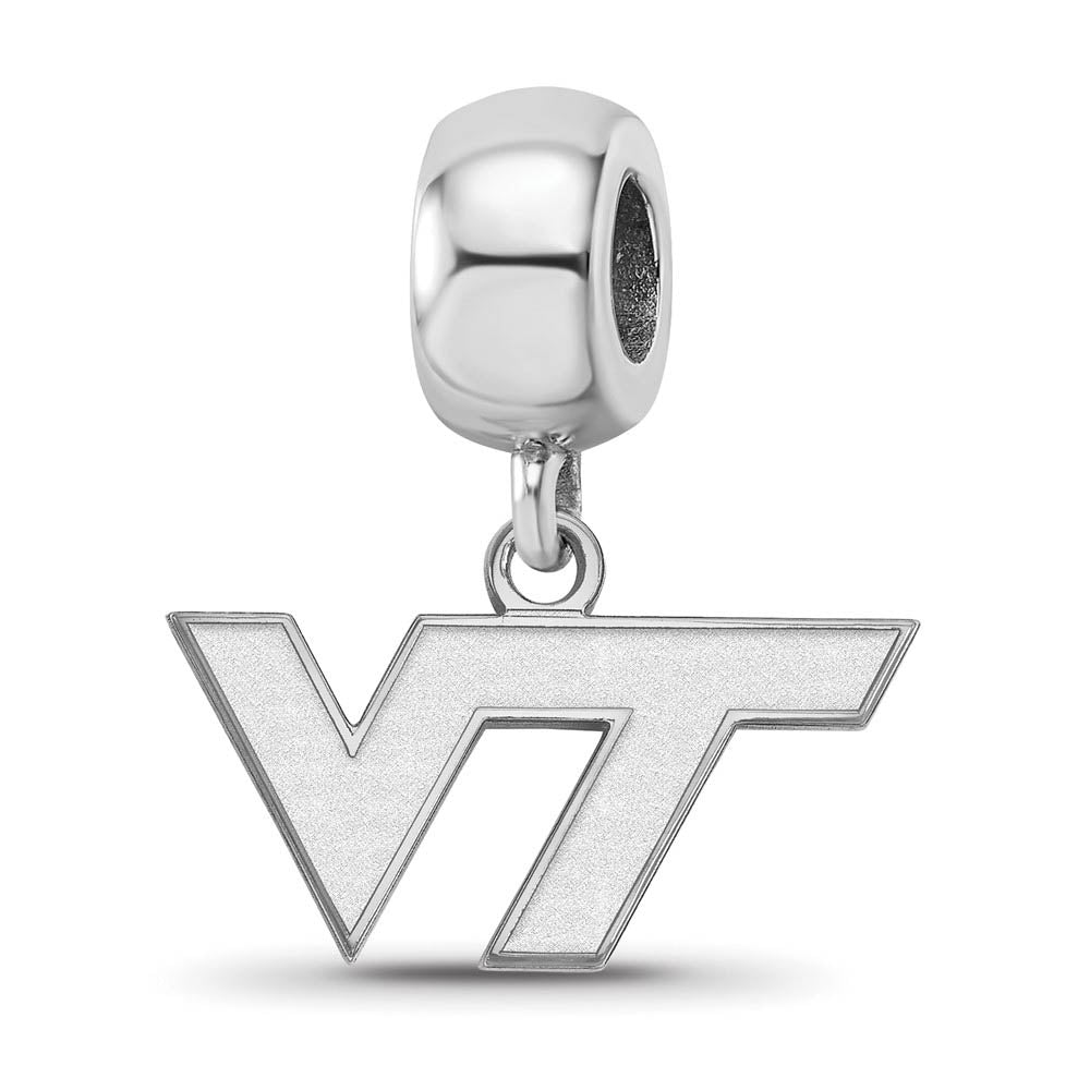 Sterling Silver Virginia Tech XS 'VT' Dangle Bead Charm, Item B14137 by The Black Bow Jewelry Co.